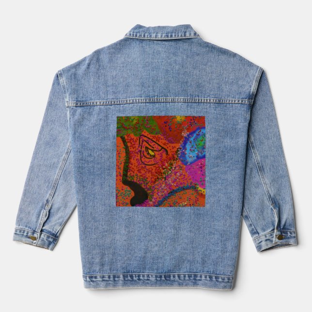 Veste En Jean Multicolored Fish Pattern  (Verso)