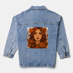 Veste En Jean Muse d'automne - Femme aux fleurs d'automne