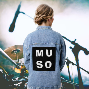 Veste En Jean Muso Musique Noir et Blanc Amateur de Musique Décl
