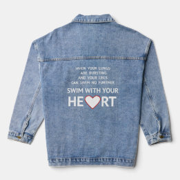 Veste En Jean Nageurs de texte motivationnel