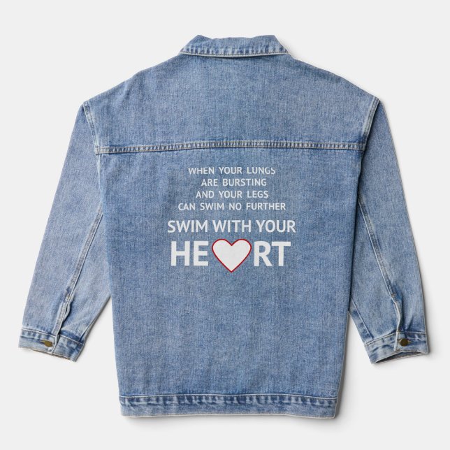 Veste En Jean Nageurs de texte motivationnel (Verso)