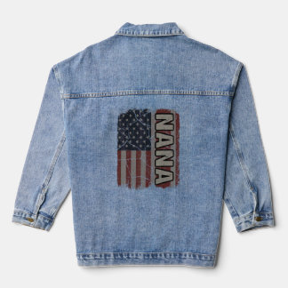 Veste En Jean Nana American Flag Fête Vintage des mères 4 juille