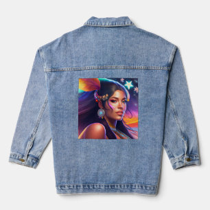 Veste En Jean NATIVE AMERICAN INDIEN FEMME Denim jean Jacket
