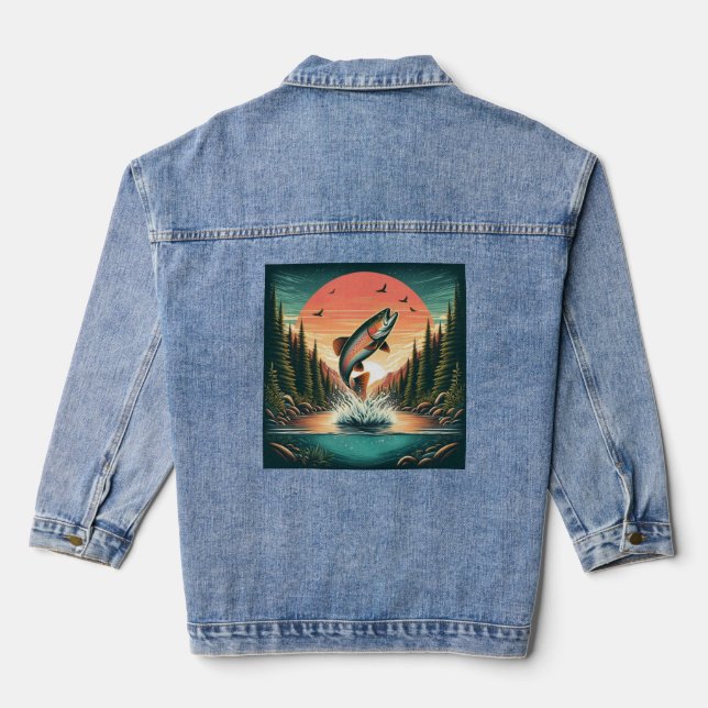 Veste En Jean Nature extérieure de la truite (Verso)