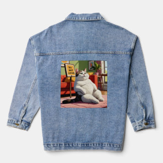 Veste En Jean Ne pas déranger le gros chat amusant