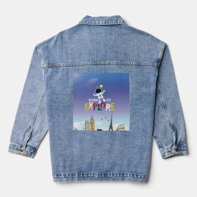 Veste En Jean Né pour Explorer | Mignon Astronaute Aventure Deni (Verso)