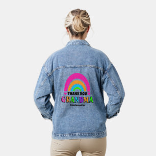 Veste En Jean Neon Rainbow Grand-mère merci cadeau de la fête de