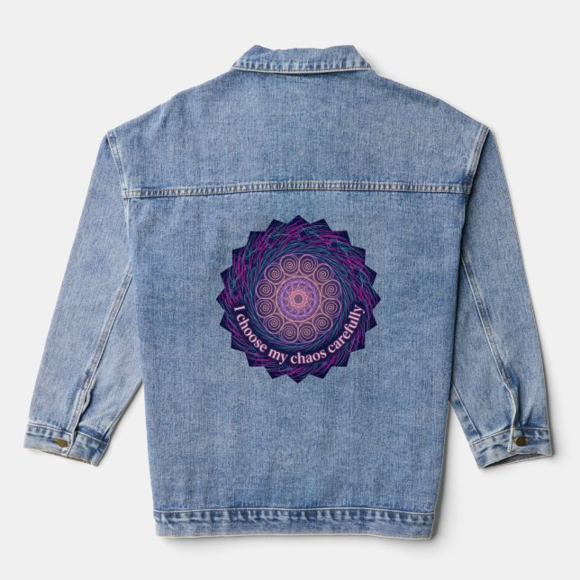 Veste En Jean Neurodivergent Chaos Quote Neon Mandala Art (Verso)