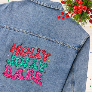 Veste En Jean Noël Holly Jolly Babe Parties scintillant moderne