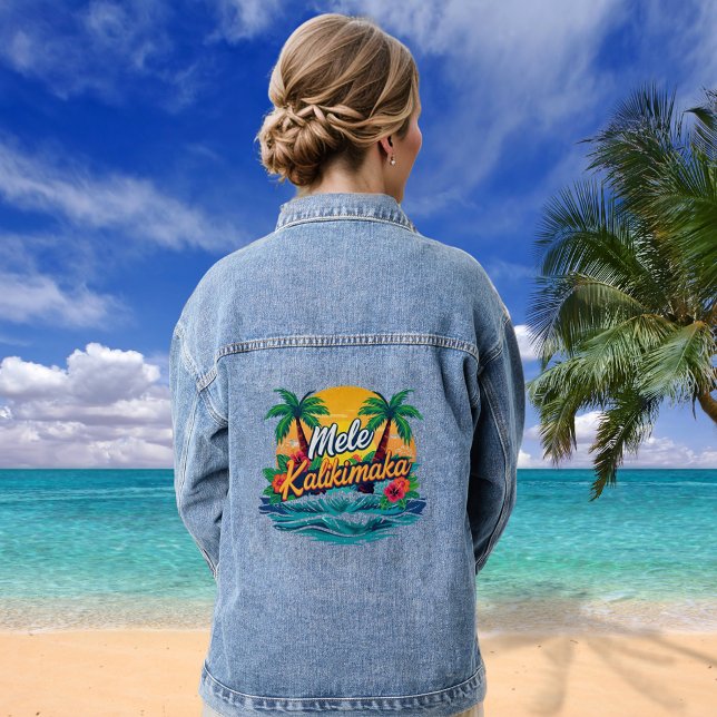Veste En Jean Noël tropical de Mele Kalikimaka (Créateur téléchargé)