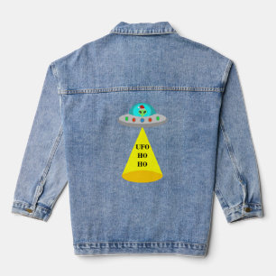 Veste En Jean Noël UFO Ho Ho soucoupe volante alien