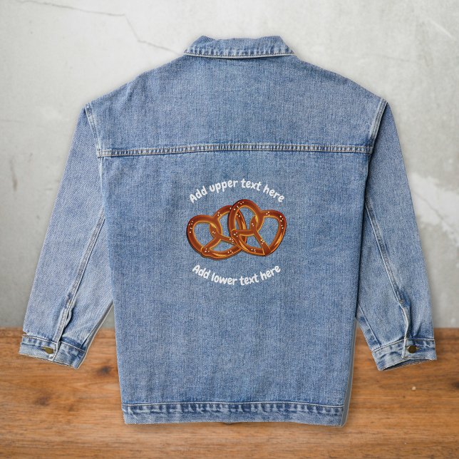 Veste En Jean Noeuds de Pretzel de Pain Overlapped - propre text (Créateur téléchargé)