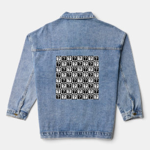 Veste En Jean Noir blanc Question Mark Riddle Block Monogramme