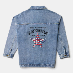 Veste En Jean Nom 250e Joyeux Anniversaire America Stars