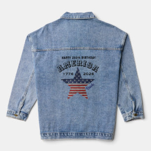 Veste En Jean Nom 250e Joyeux Anniversaire America Stars