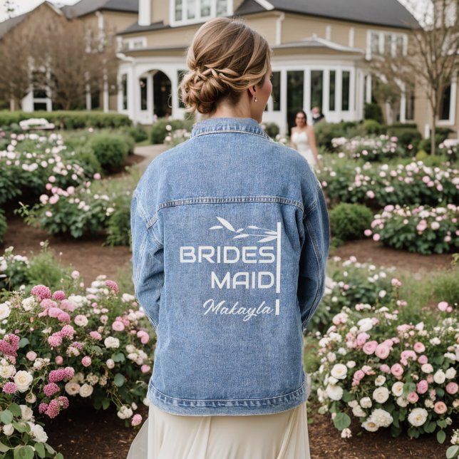 Veste En Jean Nom botanique Bridesmaid Mariage Cadeau (Mariage Retour)