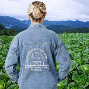 Veste En Jean Nom de la ferme Slogan Business