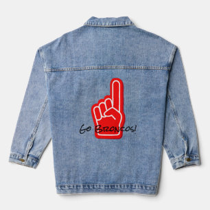 Veste En Jean Nom de l'équipe du fan de sport Go Esprit d'équipe