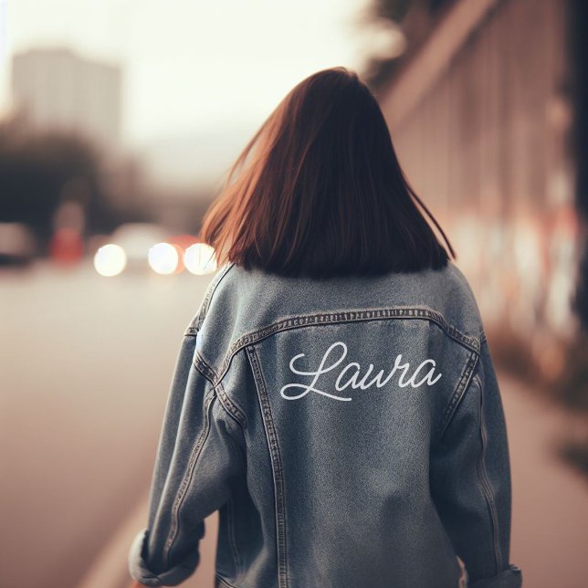 Veste En Jean Nom en police de caractères script (custom denim jacket with your name)