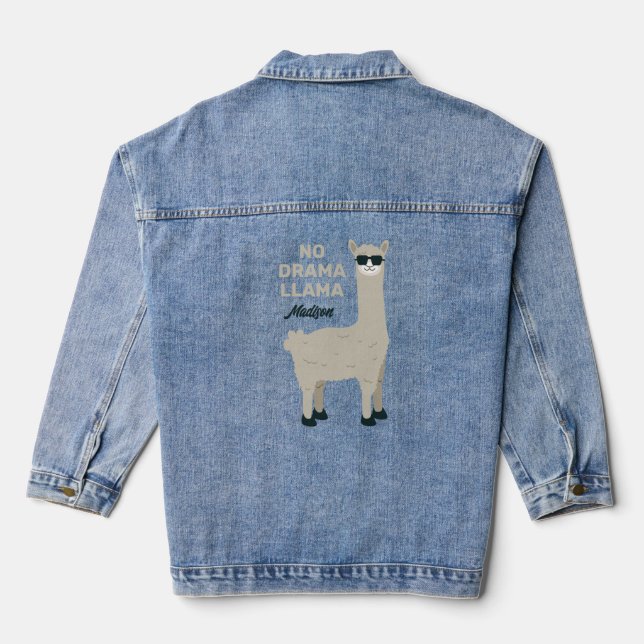 Veste En Jean Nom et Cool de texte personnalisés Llama (Verso)