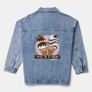 Veste En Jean Nom personnalisé Ice Cream Lover