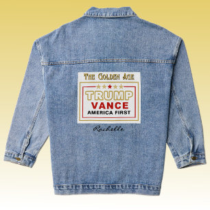 Veste En Jean Nom, Trump Vance 2025 L'Âge d'Or Branché
