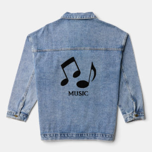 Veste En Jean Notes musicales Design Denim Jacket