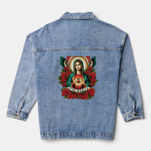 Veste En Jean Notre-Dame de Guadalupe Mère Mary Viva Mexique art