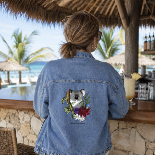 Veste En Jean Nounours Koala Mignon Vert Flore Faune Australienn