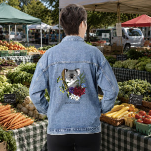 Veste En Jean Nounours Koala Mignon Vert Flore Faune Australienn