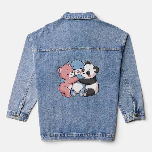 Veste En Jean Nounours mignons avec Panda (Verso)