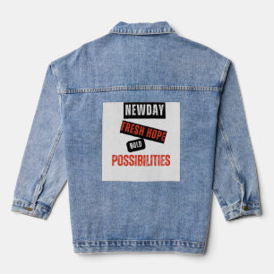 Veste En Jean Nouveau Jour. Nouvel Espoir. Possibilités Audacieu