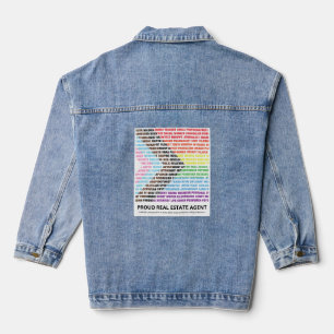 Veste En Jean Nuage de mots personnalisé arc-en-ciel de diversit