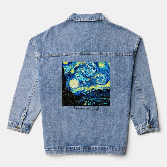 Veste En Jean Nuit étoilée par Vincent van Gogh (Verso)