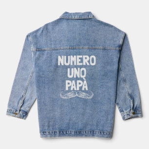 Veste En Jean Numero Uno Papa Italien Père Père Numéro 1 Papa