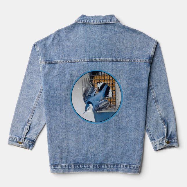 Veste En Jean Nuthatch à poitrine blanche en neige (Verso)