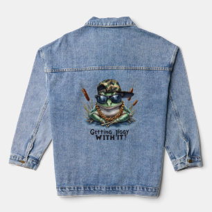 Veste En Jean Obtenir Jiggy Funny crapaud Citation graphique