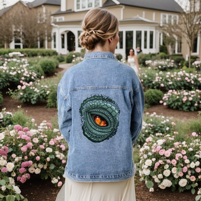 Veste En Jean Œil de prédateur reptile primal (Mariage Retour)
