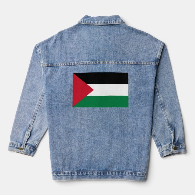 Veste En Jean officiellement le drapeau de l'État de Palestine (Verso)