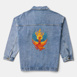 Veste En Jean Oiseau de feu mythologique fantastique lumineux