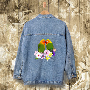Veste En Jean Oiseaux d'amour Fleurs tropicales