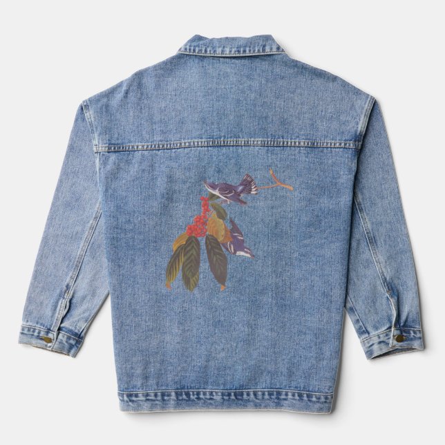 Veste En Jean Oiseaux de Paruline bleu-vert d'Audubon (Verso)