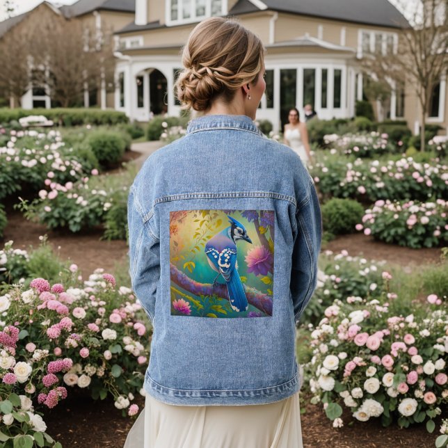 Veste En Jean Oiseaux Fantastiques Geai Bleu (Mariage Retour)