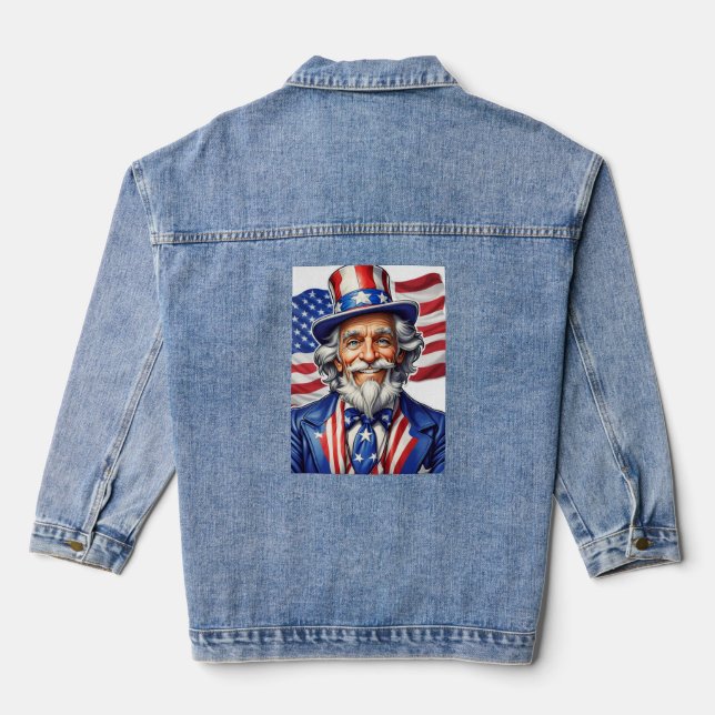 Veste En Jean Oncle Sam USA (Verso)