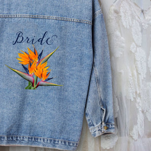 Veste En Jean Orange Bird of Paradise Flowers Brides