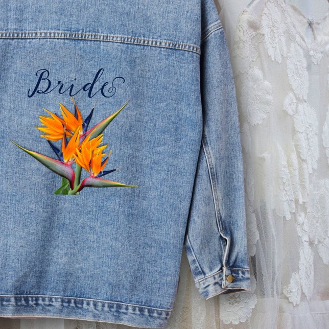 Veste En Jean Orange Bird of Paradise Flowers Brides (Créateur téléchargé)