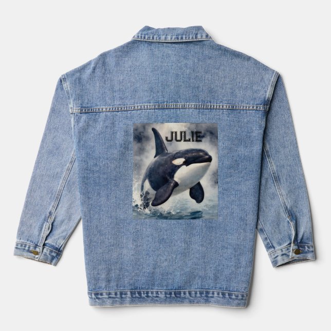 Veste En Jean Orca Vagues orageuses, Personnalisé (Verso)