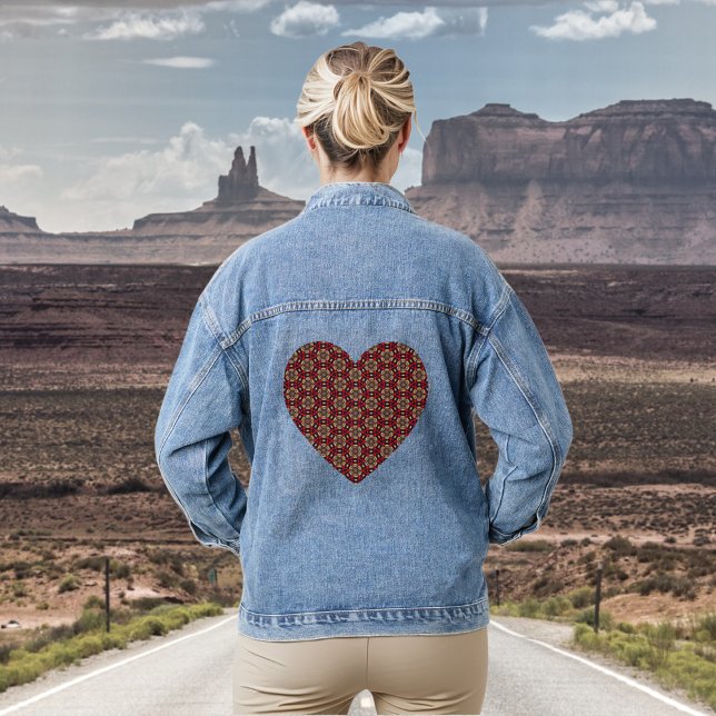 Veste En Jean Ornamental Cherry Blossom Pattern Denim Jacket (Créateur téléchargé)