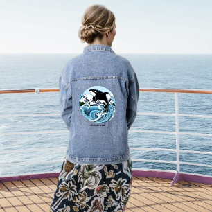 Veste En Jean Orque Majestueux Baleine Tueuse Vagues Bleues Océa