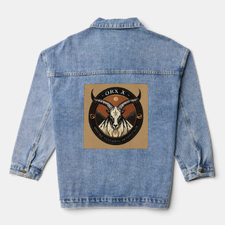 Veste En Jean Oryx Emblem – Minimalist Horned Antelope Logo